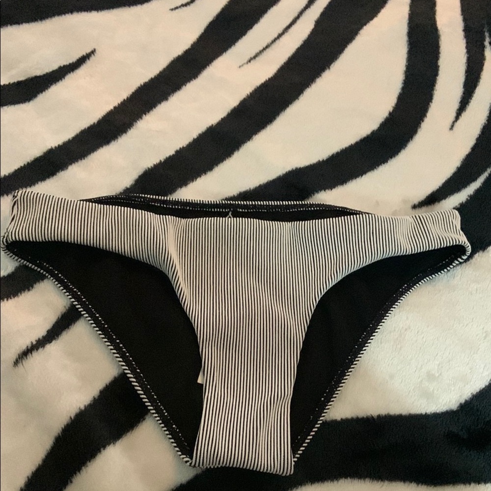 Striped Black and White Bikini Bottom